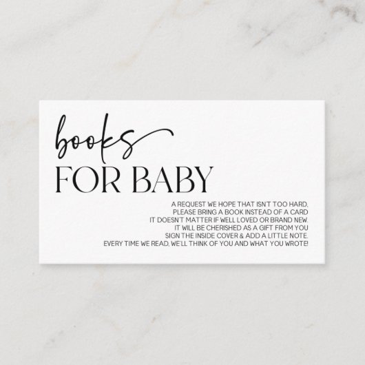 Moderne Minimalistische Babydusche Begleitkarte (Vorderseite)