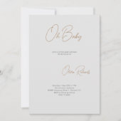 Moderne Minimalistische Babydusche Einladung Oh Ba (Vorderseite)