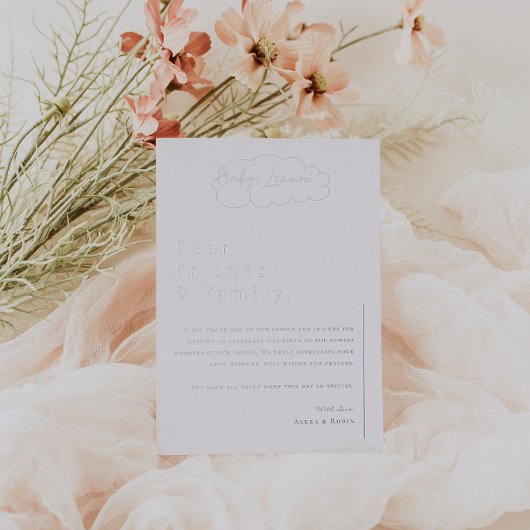 Moderne Minimalistische Babydusche Vielen Dank Folieneinladung