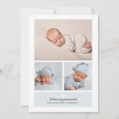 Moderne Minimalistische Babyfotografie Ankündigung (Rückseite)