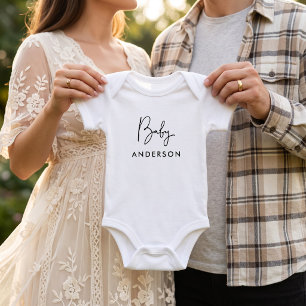 Moderne minimalistische Babynamen-Schwangerschafts Baby Strampler