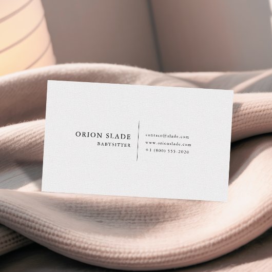 Moderne Minimalistische Babysitter-Visitenkarte Visitenkarte