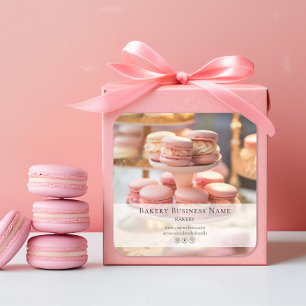 Moderne Minimalistische Bäckerei Benutzerdefiniert Quadratischer Aufkleber