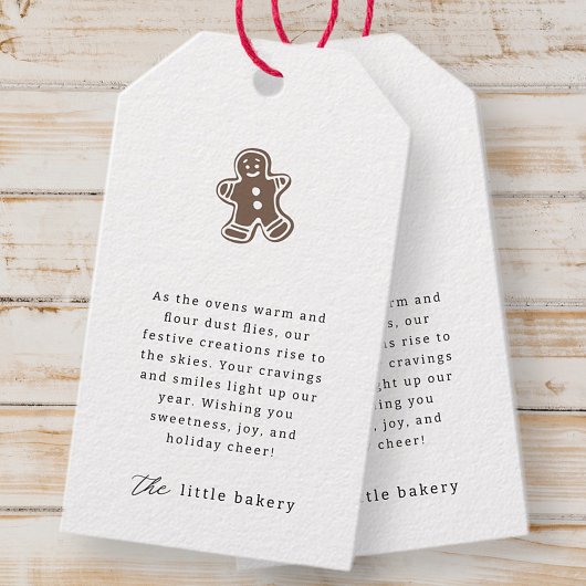 Moderne Minimalistische Bäckerei Holiday Vielen Da Geschenkanhänger