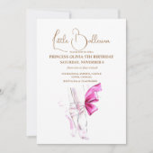 Moderne Minimalistische Ballerina Birthday Party Einladung (Vorderseite)
