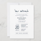 Moderne + Minimalistische Bar Mitzvah Einladung (Vorderseite)