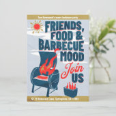 Moderne minimalistische barbeque Party Einladung (Stehend Vorderseite)