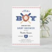 Moderne Minimalistische Baseball Batter Up Kinderd Einladung (Stehend Vorderseite)