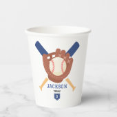 Moderne Minimalistische Baseball Schlagmann Geburt Pappbecher (Vorderseite)