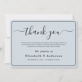 Moderne Minimalistische Beerdigung Vielen Dank Karte