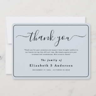 Moderne Minimalistische Beerdigung Vielen Dank Karte