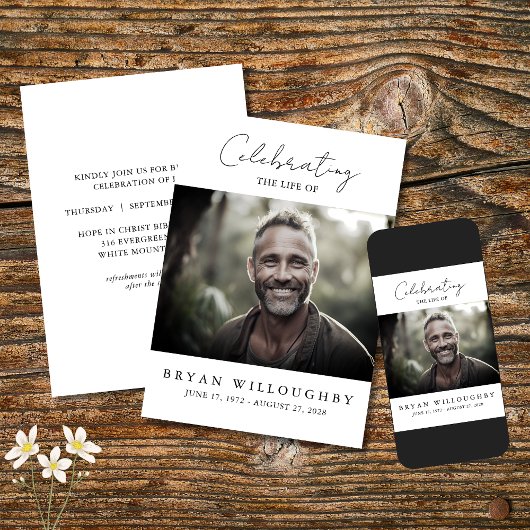 Moderne Minimalistische Beerdigungsdenkmal-Einladu Einladung