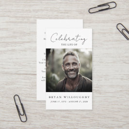 Moderne Minimalistische Beerdigungskarte Visitenkarte