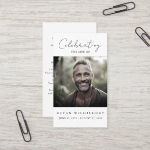 Moderne Minimalistische Beerdigungskarte Visitenkarte