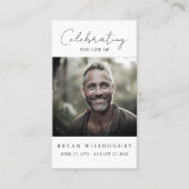 Moderne Minimalistische Beerdigungskarte Visitenkarte (Vorderseite)