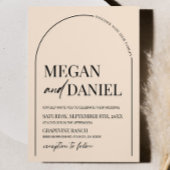 Moderne Minimalistische Beige Arch Wedding Einladung