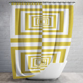 Moderne minimalistische Beige Geometrie Duschvorhang