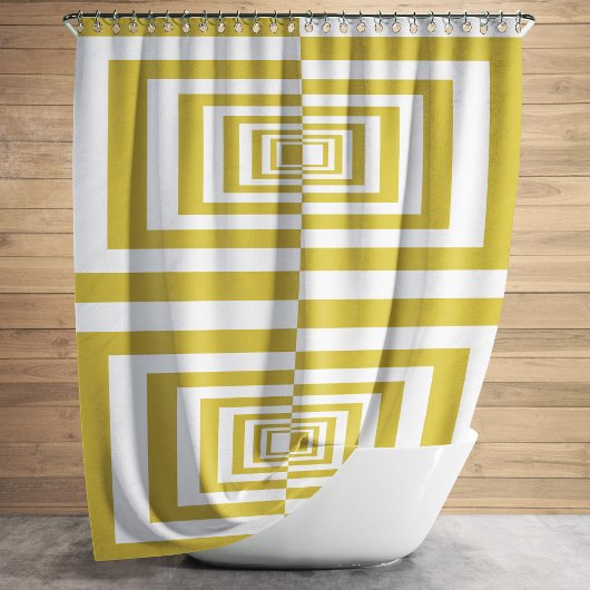 Moderne minimalistische Beige Geometrie Duschvorhang