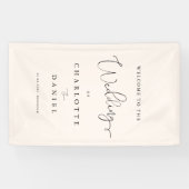 Moderne, minimalistische, beige Hochzeit Banner (Horizontal)