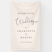 Moderne, minimalistische, beige Hochzeit Banner (Vertikal)