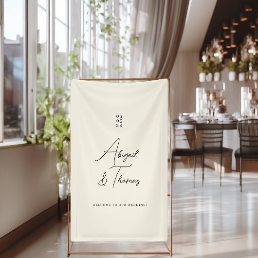 Moderne, minimalistische, beige, hochzeit banner