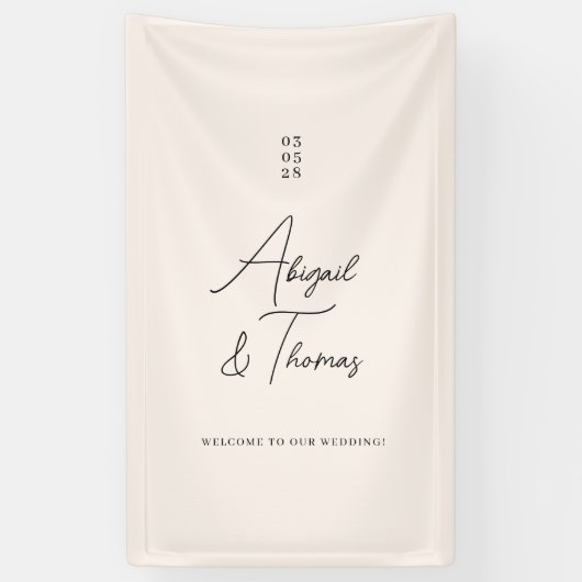 Moderne, minimalistische, beige, hochzeit banner (Vertikal)