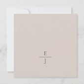 Moderne Minimalistische Beige Hochzeitseinladung Einladung (Rückseite)