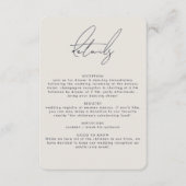 Moderne Minimalistische beige Kalligrafie - Hochze Begleitkarte (Vorderseite)