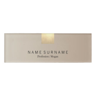 Moderne Minimalistische beige Namenschild