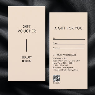Moderne minimalistische beige QR-Code-Geschenkguts