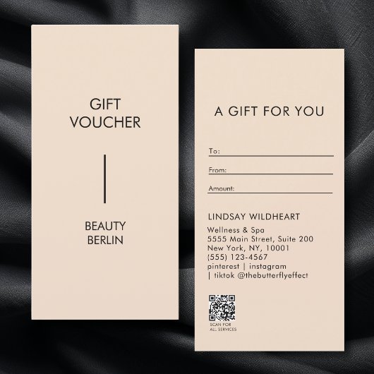 Moderne minimalistische beige QR-Code-Geschenkguts