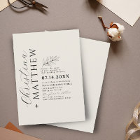 Moderne Minimalistische Beige und Schwarze Hochzei