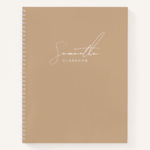Moderne Minimalistische Beige- und Weißschrift Notizblock