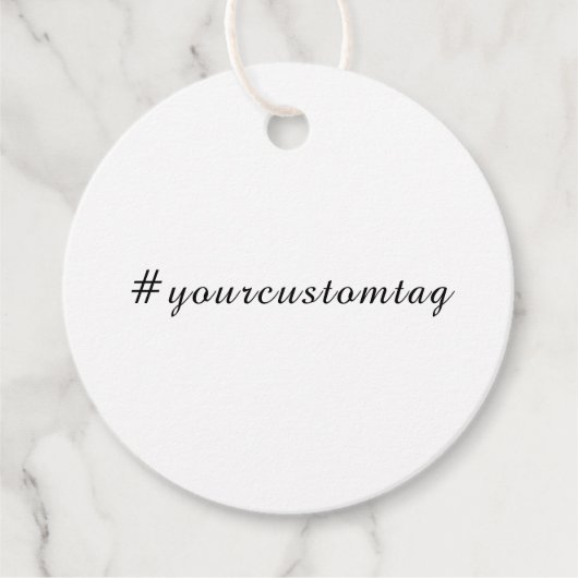 Moderne minimalistische benutzerdefinierte Hashtag Geschenkanhänger (Vorderseite)