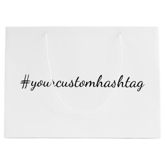 Moderne minimalistische benutzerdefinierte Hashtag Große Geschenktüte (Vorderseite)