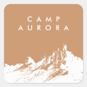 Moderne Minimalistische Berglandschaft Quadratischer Aufkleber (Vorderseite)