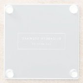 Moderne Minimalistische Berufliche Blue Linen Ivor Glasuntersetzer (Rückseite)