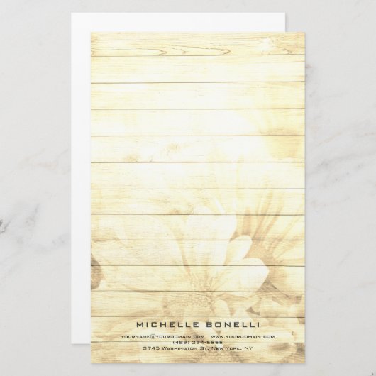 Moderne Minimalistische Berufliche Blume Briefpapier (Vorne/Hinten)