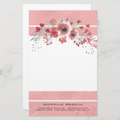 Moderne Minimalistische Berufliche Blume Weiblich Briefpapier (Vorne/Hinten)