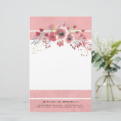 Moderne Minimalistische Berufliche Blume Weiblich Briefpapier (Stehend Vorderseite)