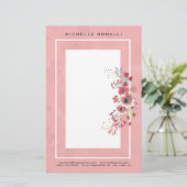 Moderne Minimalistische Berufliche Blume Weiblich Briefpapier (Stehend Vorderseite)