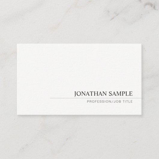 Moderne minimalistische Berufliche Einfache Vorlag Visitenkarte (Vorderseite)