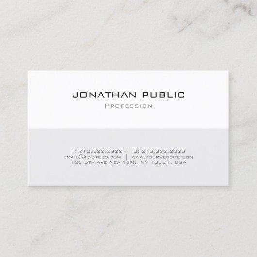 Moderne minimalistische Berufliche Einfache Vorlag Visitenkarte (Vorderseite)