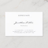 Moderne, Minimalistische Berufliche Elegant Visitenkarte (Rückseite)
