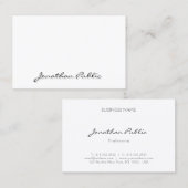 Moderne, Minimalistische Berufliche Elegant Visitenkarte (Vorne/Hinten)