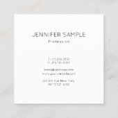 Moderne Minimalistische Berufliche Elegant-Vorlage Quadratische Visitenkarte (Rückseite)