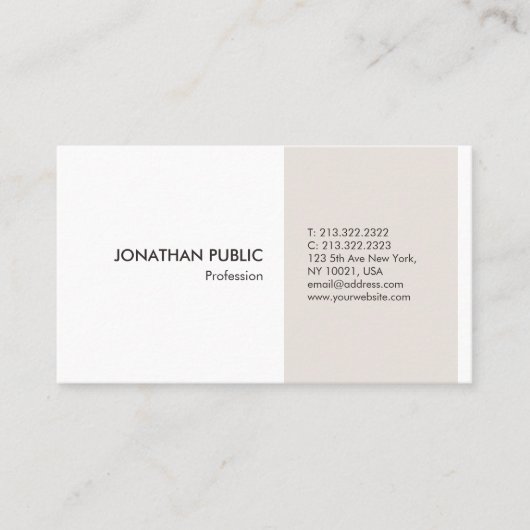 Moderne Minimalistische Berufliche Elegant-Vorlage Visitenkarte (Vorderseite)