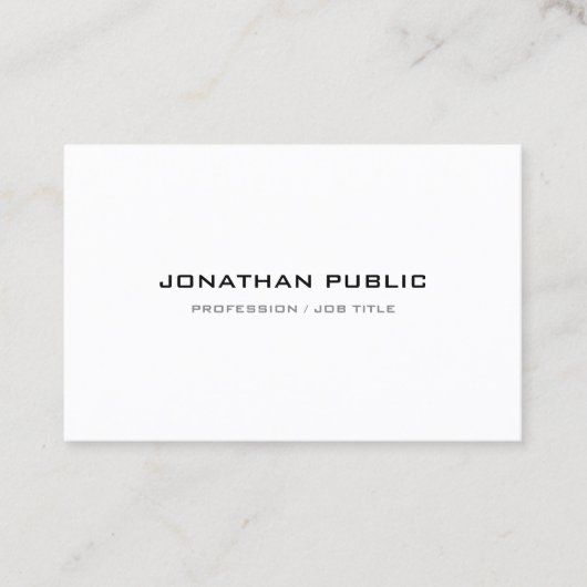Moderne Minimalistische Berufliche Elegant-Vorlage Visitenkarte (Vorderseite)