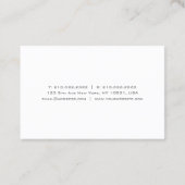 Moderne Minimalistische Berufliche Elegant-Vorlage Visitenkarte (Rückseite)