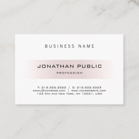 Moderne Minimalistische berufliche elegante Visitenkarte (Vorderseite)